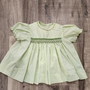 Adorable Handmade Light Green Baby Dress